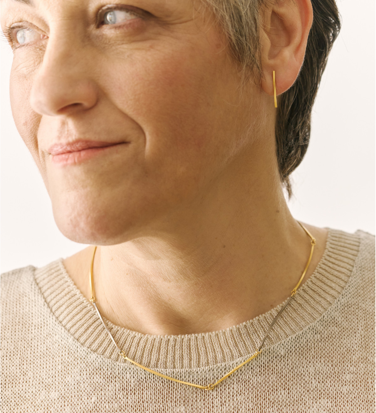 18k gold and titanium necklace Pinassa 43.5cm