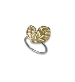 Anell or i plata Tropic amb diamants 0,03ct