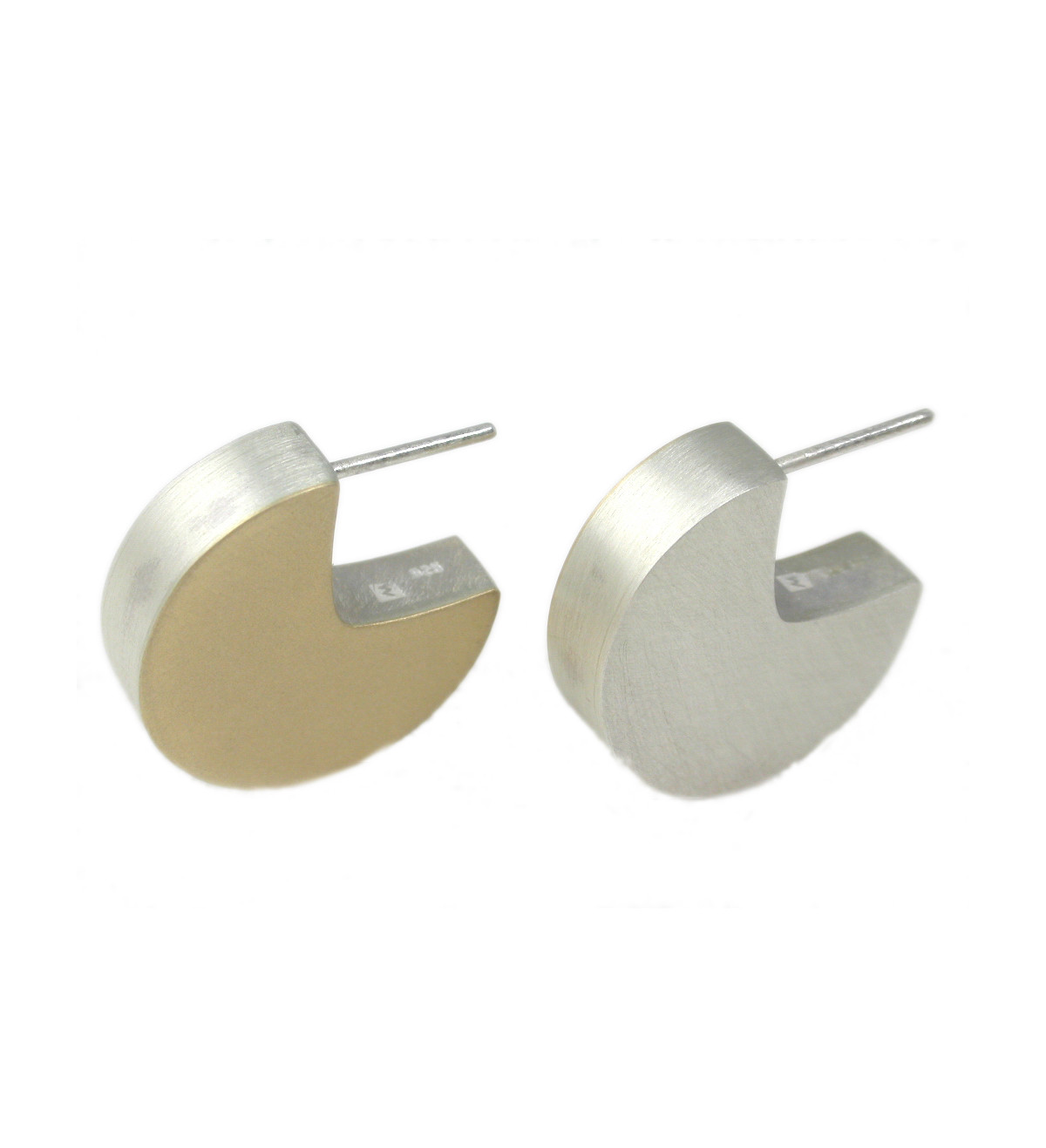 18k gold and silver earrings Blocs