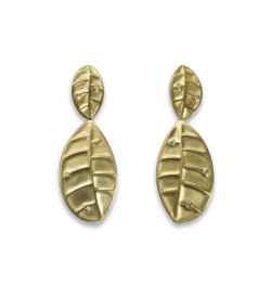 18k gold and silver earrings Tropic with diamonds 0,15ct