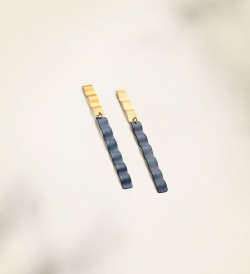 Pendientes oro y titanio Aigua 57mm