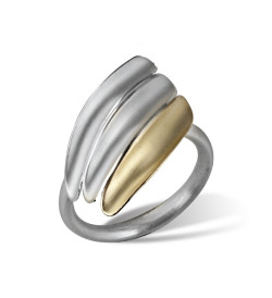 18k gold and silver ring Volta 22mm