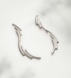 Silver Flux earrings 80mm