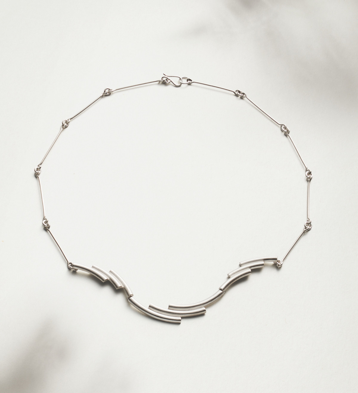 Silver necklace Flux 45cm