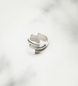Sterling silver ring Flux 12mm