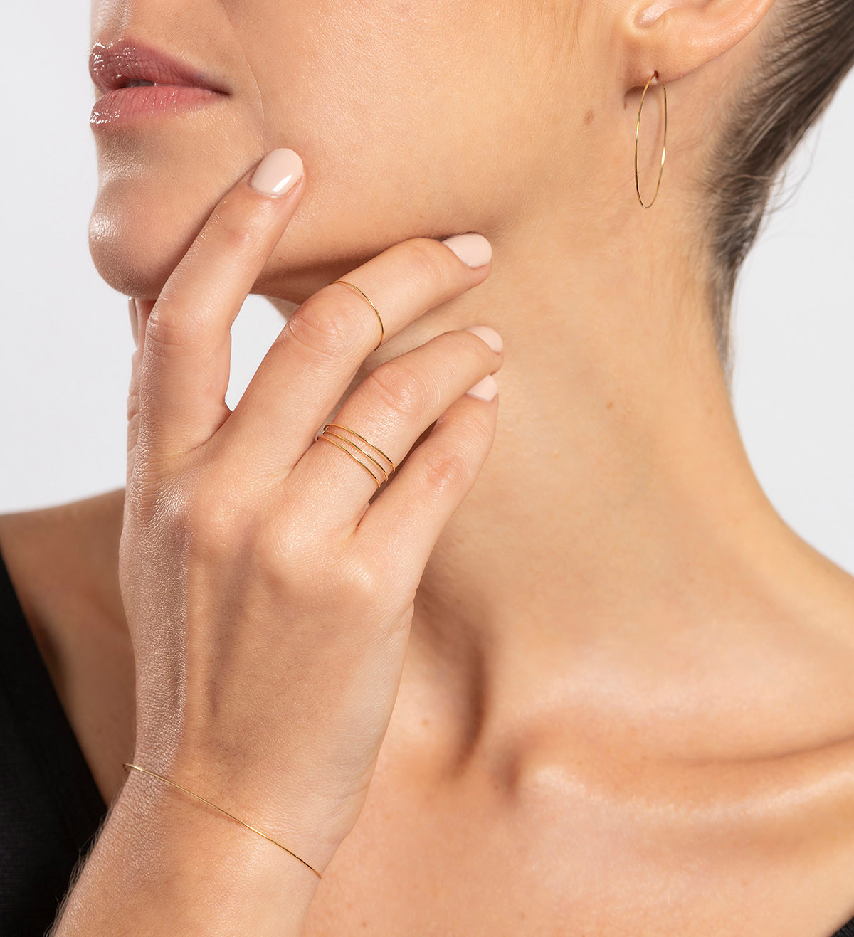 18k gold ring Mini 1 round