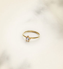 Anillo oro con zafiro azul Wennick-Lefèvre 0,21 ct