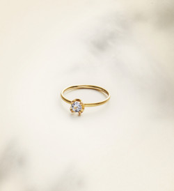 Anillo oro con zafiro azul Wennick-Lefèvre 0,32 ct