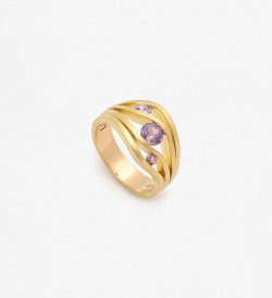 Anillo oro y zafiros lila Wennick-Lefèvre 0,70ct