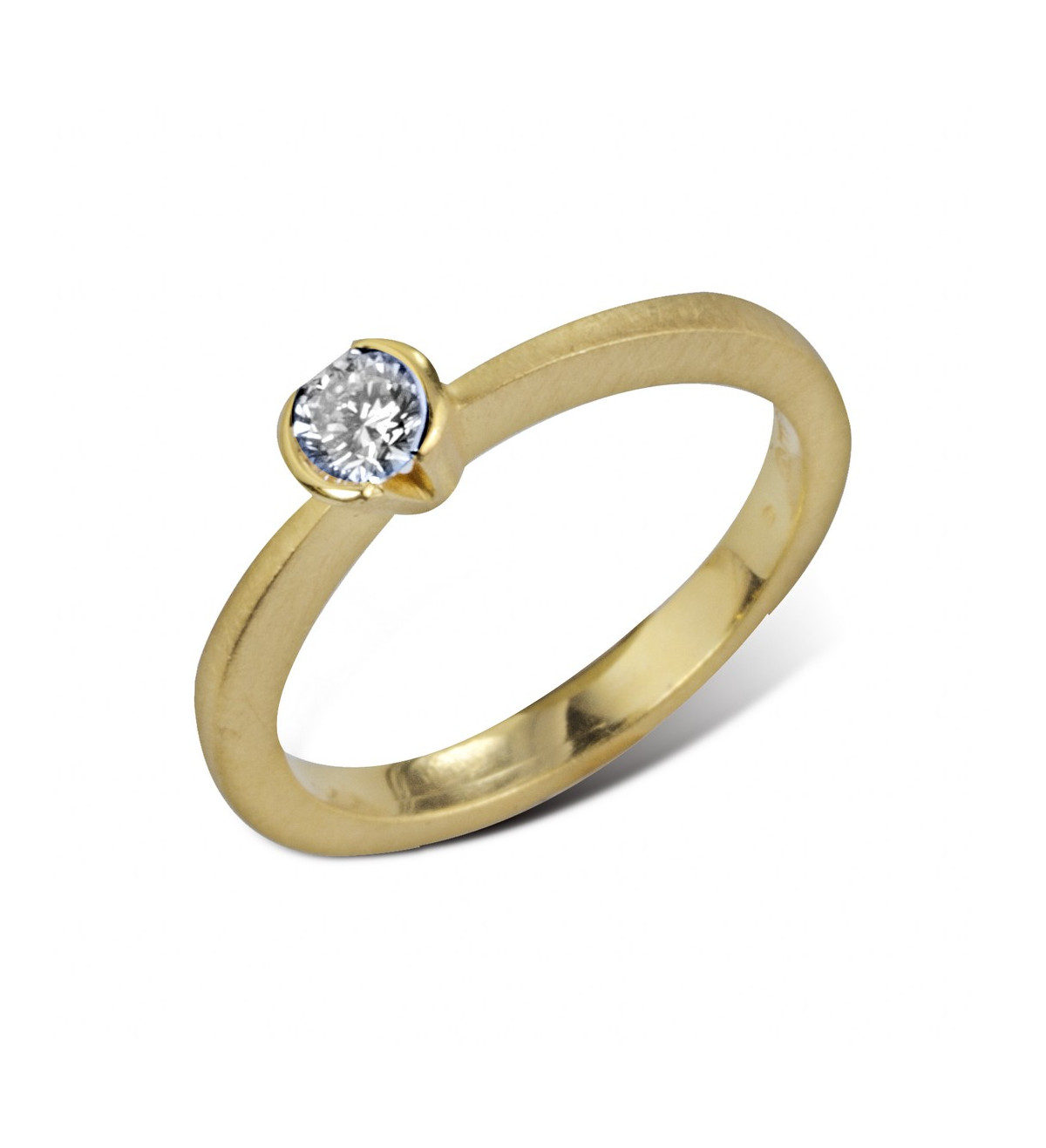 Solitari or groc amb diamant de 0.25qt