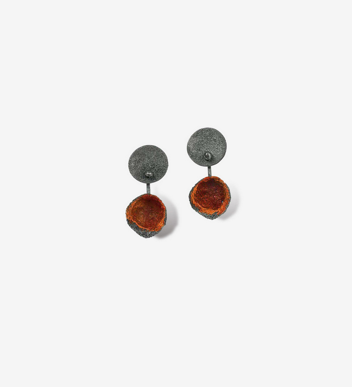 Pendientes plata y pintura acrílica Nius 20mm
