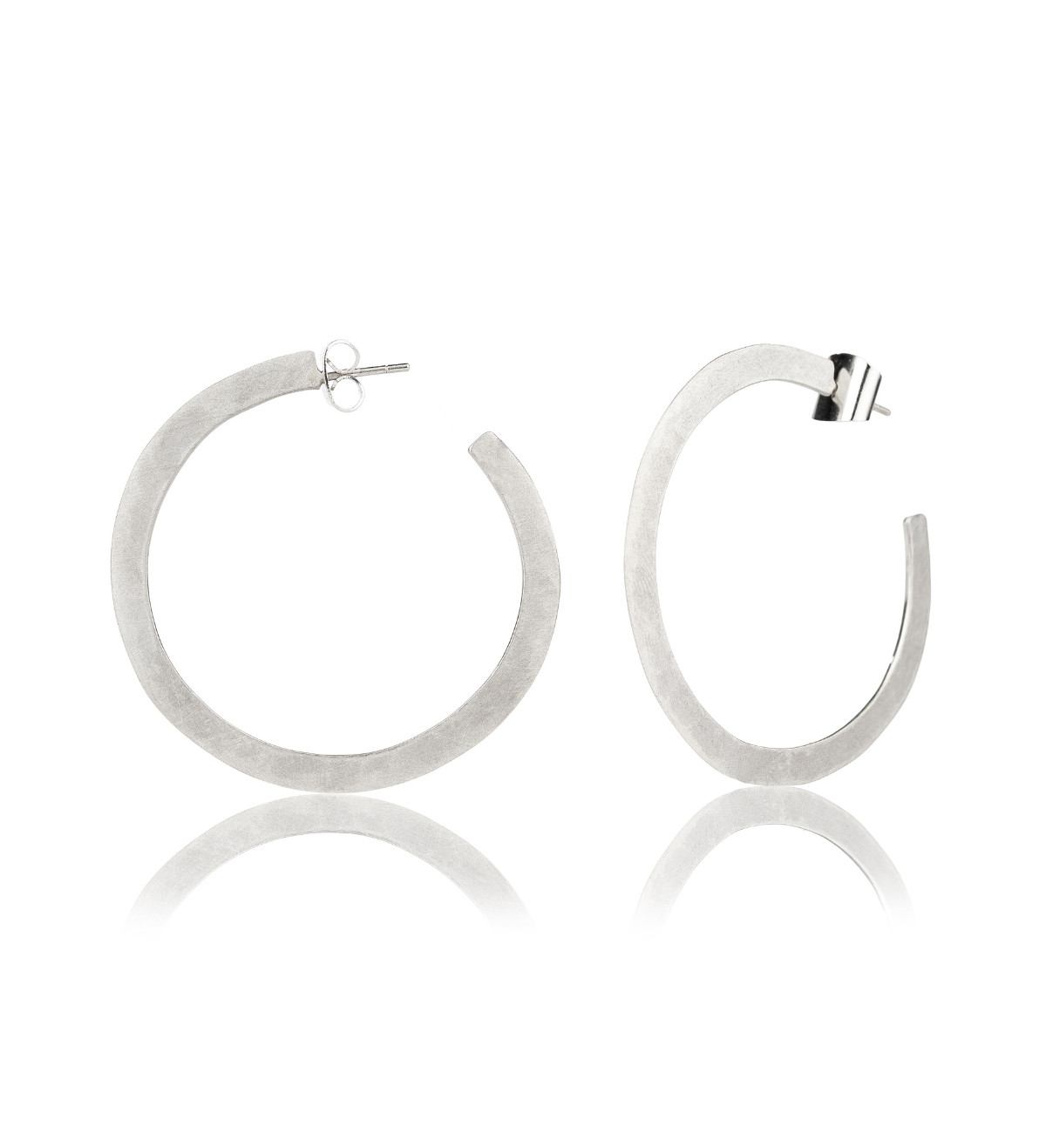 Silver earrings Masai 50mm