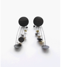 Pendientes oro y plata Pluja 50mm