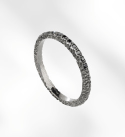 18k white gold ring black diamonds 0,34ct